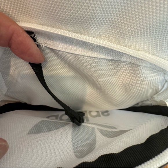 Adidas Santiago Mini Backpack White Black Adjustable Strap Handle Pockets - Picture 3 of 15